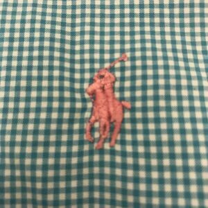 Ralph Lauren Classic Long Sleeve Button Down Men's S Turquoise Check Pony Shirt